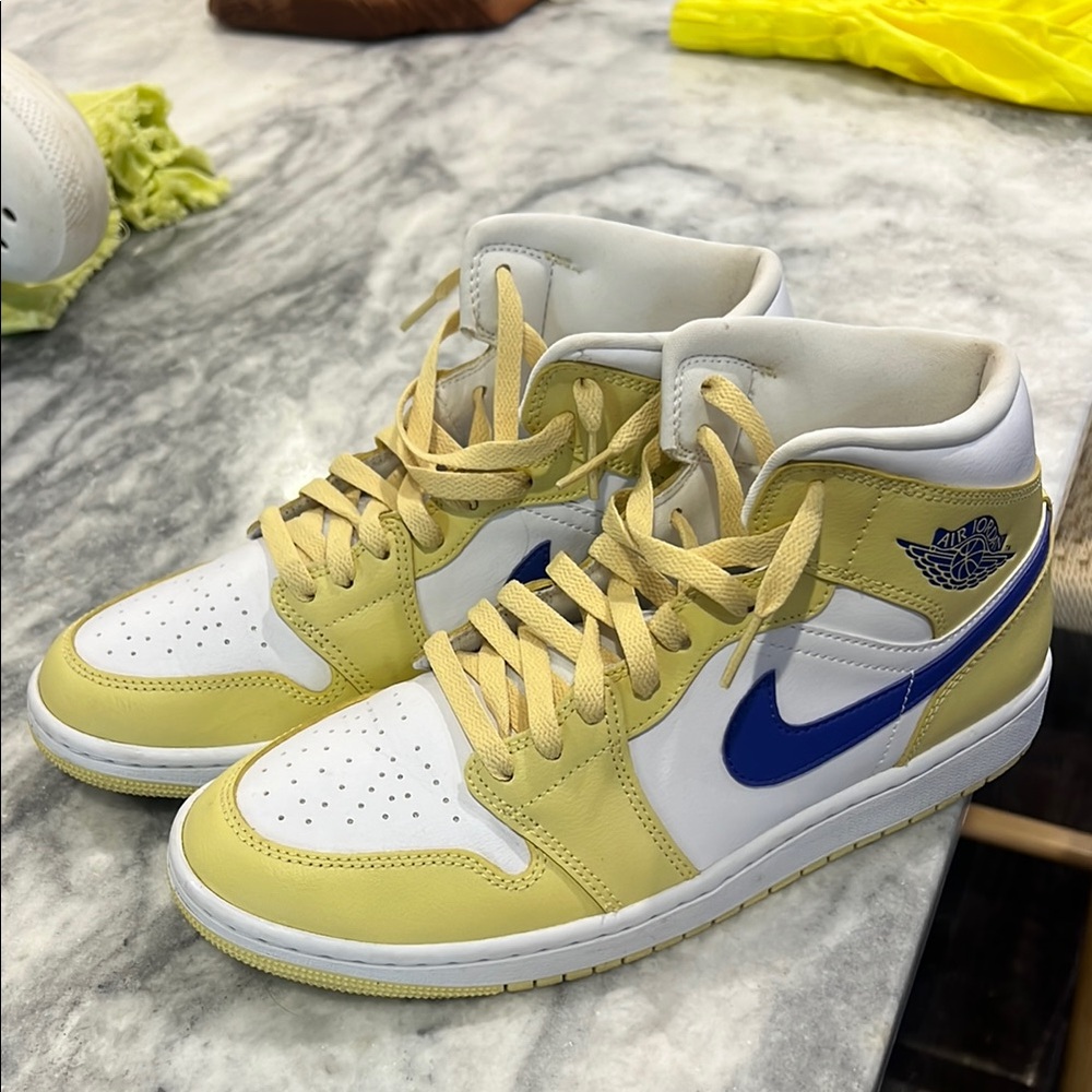 Yellow and Blue High-Top Sneakers barely worn